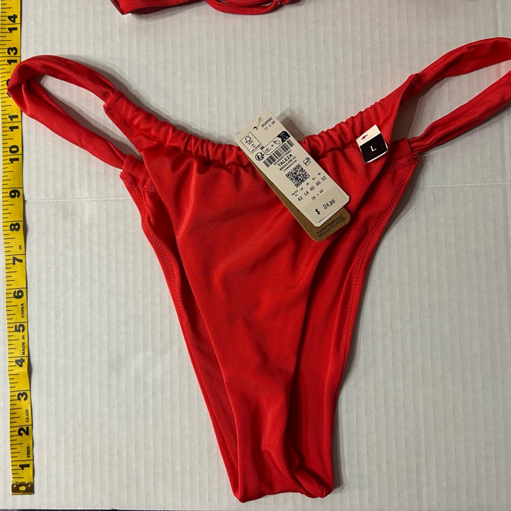 NWT 2-Piece Bikini (Top/Bottom Lg) Triangle Bikini Top Brazilian Bikini Bottom - Picture 6 of 14